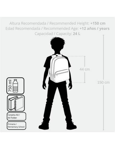 MOCHILA ADAP. 32CM. ENSO LITTLE URBAN QUEEN